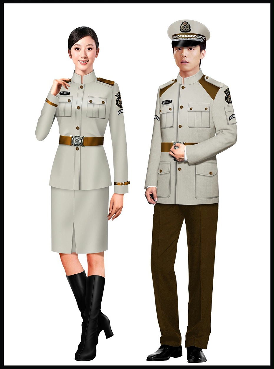 2款春秋季中长款男女士保安制服标志服