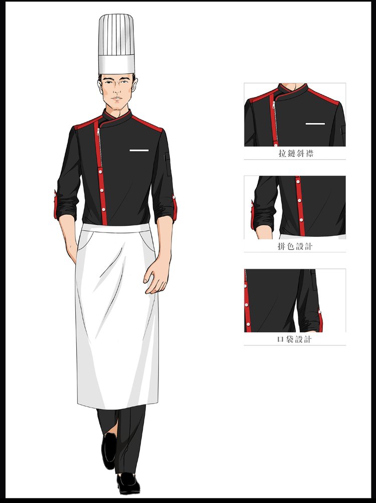 厨师服套装餐厅厨房工作服