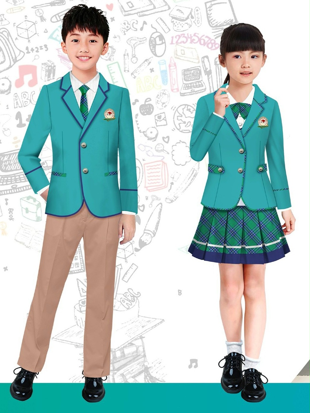 4款春秋季中小学生校服 外国语学校校服 公立私立学校校服