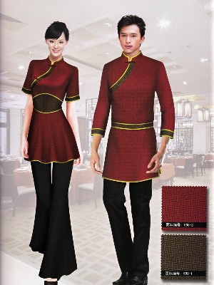 中式复古式旗袍酒店制服