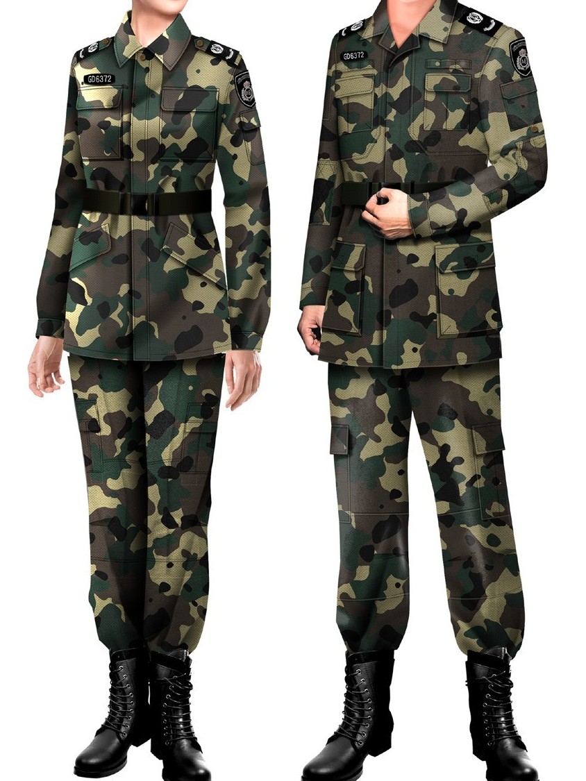 4款保安制服长袖短袖迷彩服军训服批发厂家