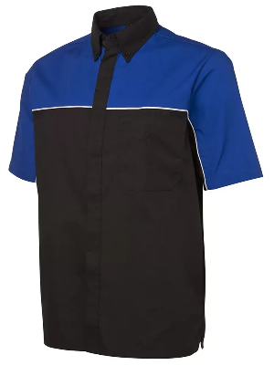 定制男式100% 棉工作衫短袖汽修制服带口袋的技师工作服 派登服饰