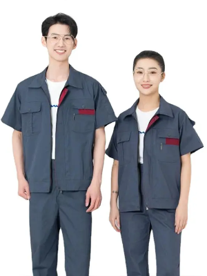 夏季短袖工作服套装定制耐磨防烫电工服工程服批量定制 派登服饰