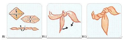 工作服丝巾系法一：海芋結系法